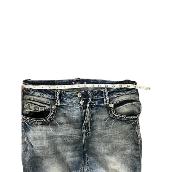 Miss Me Women's Size 31 Ankle Skinny Jeans Embellished Pockets Light Wash Denim - Picture 6 of 8